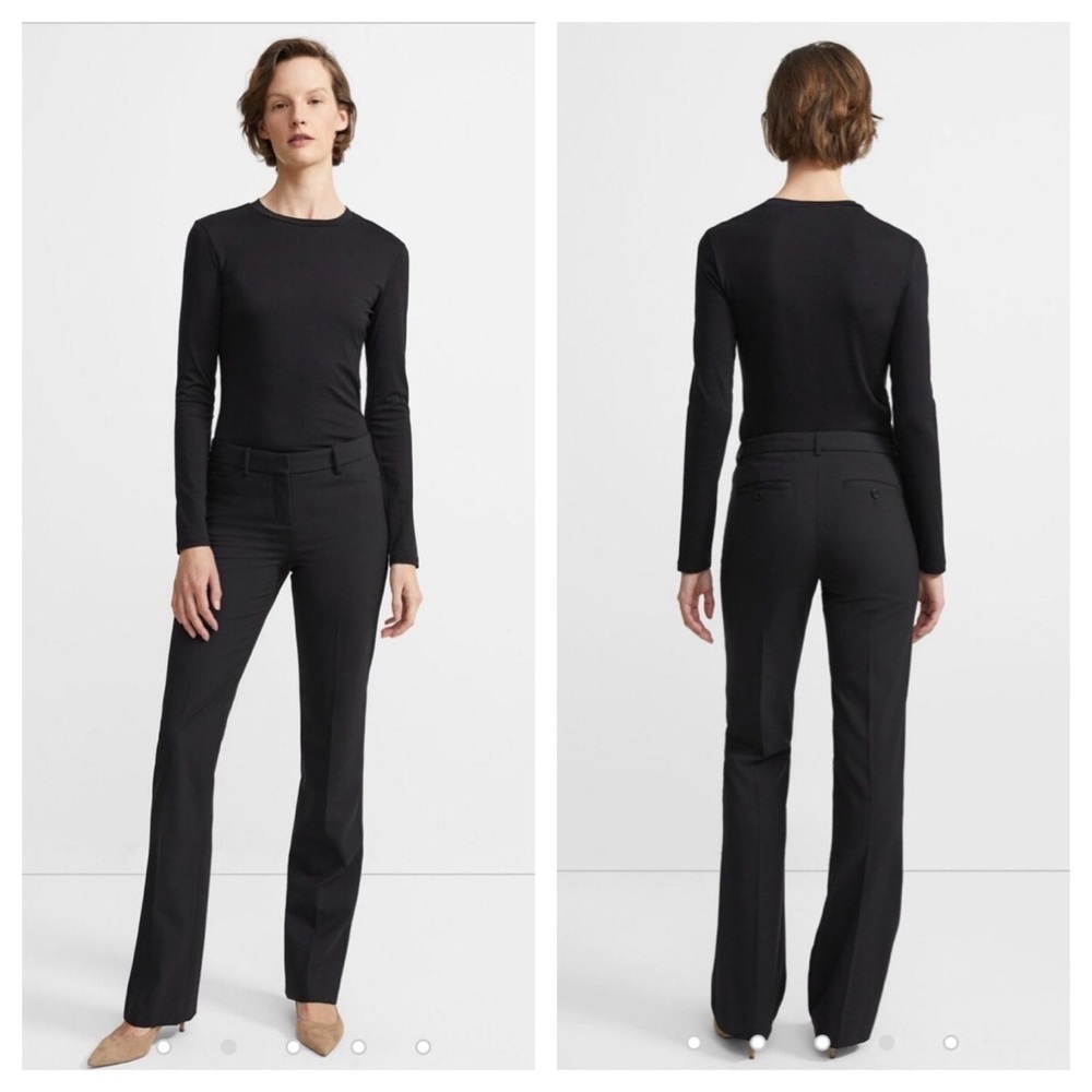 THEORY Relaxed Straight Pants Stretch Black Size 6